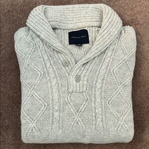 American Eagle Outfitters Men's Light Gray Cardigan